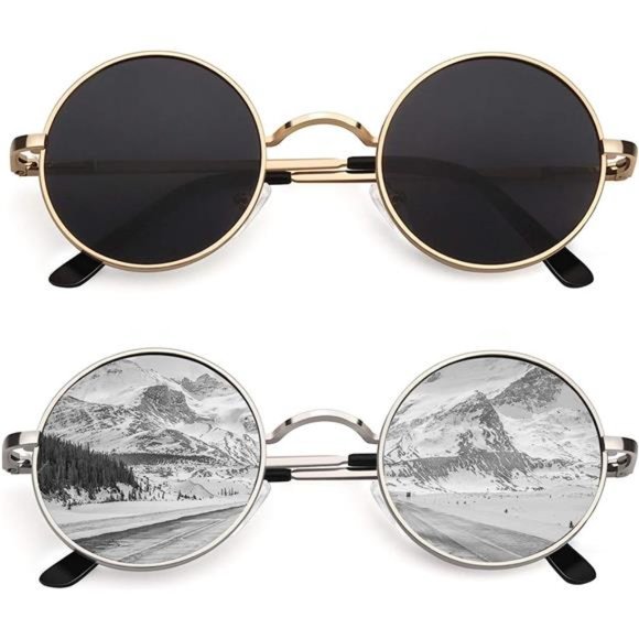 Cool Summer Mens or Womens Lennon Style Round Polarized Unisex Sunglasses - Picture 1 of 5